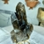 Mini Drusa Bruta e Natural de Cristal de Quartzo Fumê Transparente, Ponta Tabular e Arco-íris