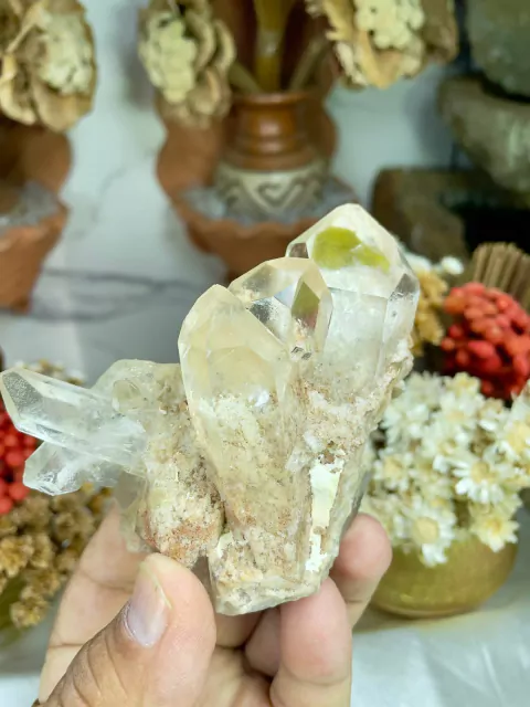 Drusa Bruta e Natural de Cristal de Quartzo Transparente