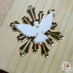 10 APLIQUES DIVINO ESPÍRITO SANTO / POMBA DA PAZ - ACRÍLICO - 5 CM - Artística Mente