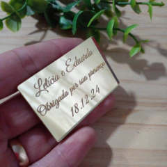 10 APLIQUES/TAG ACRILICO RETANGULAR 5 X 3,5 CM - loja online