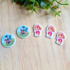 5 APLIQUES RESINA PATRULHA CANINA - loja online