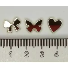 10 MINI APLIQUES CORAÇÃO 1 CM - Artística Mente