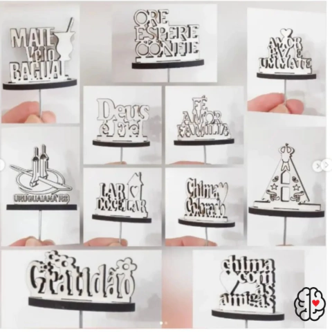 10 ENFEITES DE CHIMARRÃO MDF BRANCO COM ARAME (ARTE RECORTADA) - comprar online