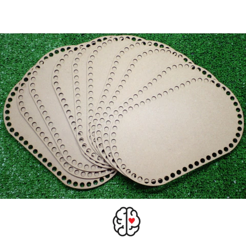 BASE CROCHE PARA MATEIRA OVAL MDF CRU - 25X15 CM