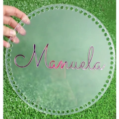 BASE CROCHE ACRILICO COM NOME PERSONALIZADO - comprar online