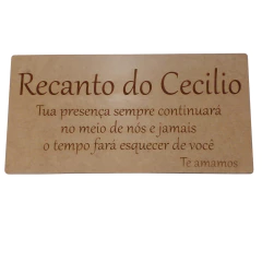 PLACA HOMENAGEM PERSONALIZADA - Artística Mente