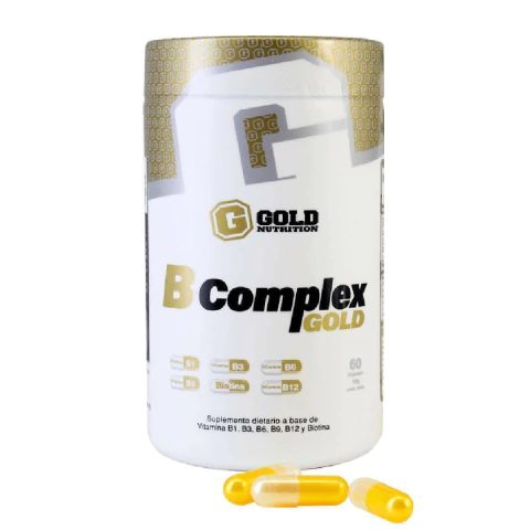 B-COMPLEX GOLD NUTRITION x 60 CAPSULAS - COMPLEJO VITAMINICO VITAMINAS B1 B3 B6 B9 B12