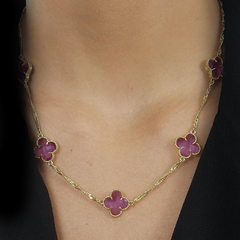 Colar Sirène Trevos Rosa - comprar online