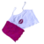 Baby Doll Virgínia - Baby dol croped de alcinha short com estampa feito de suede - comprar online