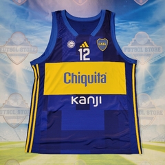 CAMISETA MUSCULOSA DE BOCA JUNIORS BASQUET ! TITULAR 2024 ! #12 DELIA ! ÚNICA !!