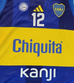 CAMISETA MUSCULOSA DE BOCA JUNIORS BASQUET ! TITULAR 2024 ! #12 DELIA ! ÚNICA !! - comprar online