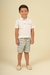 Conjunto de Bata em Algodão Texturizada e Bermuda em Sarja Ok & Friends