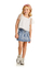 Conjunto de Bata e Short Saia Jeans Gabriela Aquarela