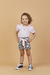 Conjunto Infantil Camisa Manga Curta e Short Gabriela Aquarela