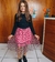 Conjunto de Blusa Manga Longa e Saia de Poá Momi
