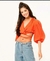 Cropped Manga Longa Laranja Teen Fruto