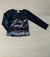 Blusa Manga Longa Menina Preta Cotton