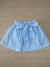 Conjunto Saia Enrugadinho Azul e Batinha Infantil Gabriela Aquarela - Bzzum Kids e Teens