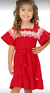 Vestido Infantil Malha Vermelho Angerô - comprar online