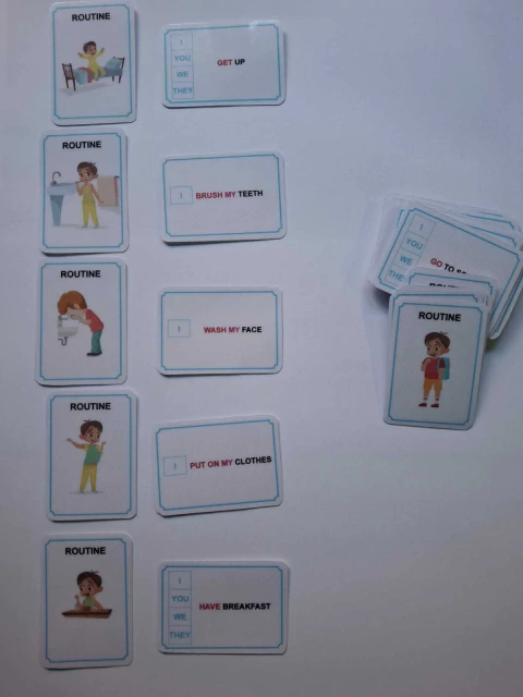 PDF Imprimible de Tarjetas Didácticas "Morning Routines" para Chicos con Dislexia