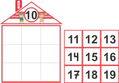 PDF IMPRIMIBLE de Casita de números de las familias 0-100