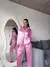 Pijama Camisero Satén Rosa - tienda online