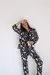 PREVENTA - Pijama Kimono Modal Print Fondo Gris