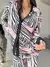 PREVENTA - Pijama Kimono Acebrado Blanco, Negro y Rosa - comprar online