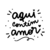 Carimbo de Madeira Personalizado com a Frase "Aqui tem Amor"