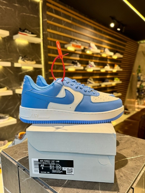 Air Force 1 Premium Branco Azul Azul