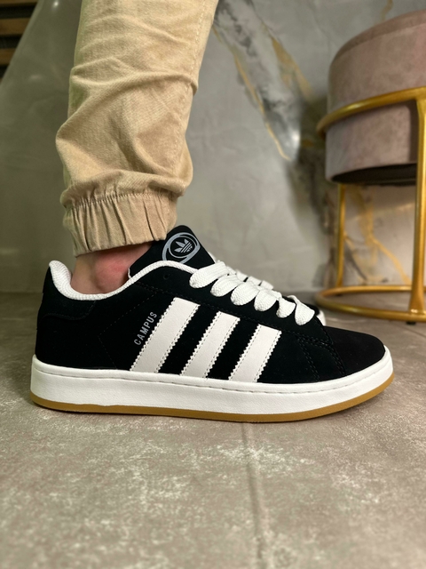 Ad Campus Premium Nobuck Preto/Branco