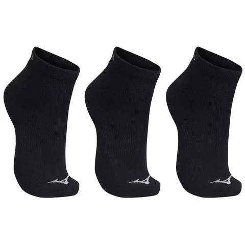 Meia Mizuno Training Kit 3 pares Cano Curto Preto (Original)