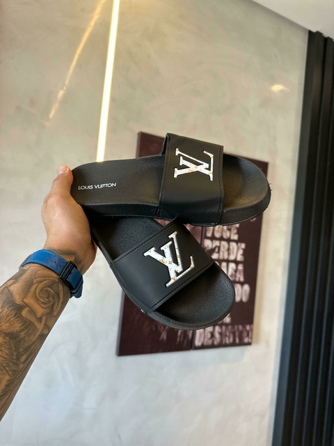 Slide LV - Preto/Branco/Dourado