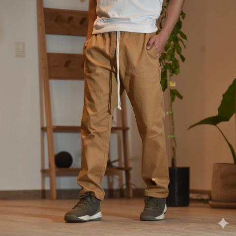 pantalon baggy relaxed DIAMOND color camel - comprar online