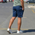 Bermuda jogger regular fit color azul navy - comprar online