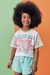 Blusa Boxy Over em Meia Malha e Tela Kukiê