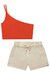 Conjunto de Blusa Cropped em New Linox e Shorts em Sarja com Elastano Lilimoon - Joana Maria Moda Infantojuvenil