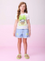 Short Jeans com Detalhe Paetê Verde Momi