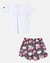 Conjunto com Blusa e Short Saia da Hello Kitty com Strass Momi na internet