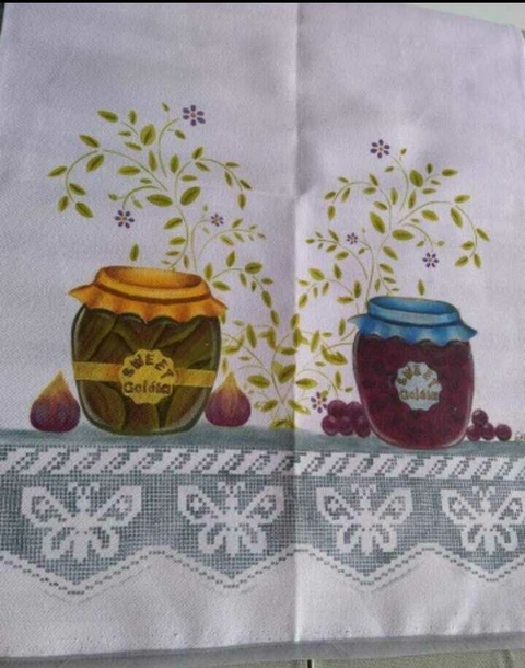 Pano pintado a mão - geleias