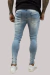 CALÇA JEANS LLEVA PREMIUM SKINNY DESTROYED JEANS CLARO - comprar online