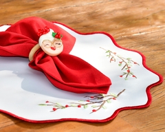 Porta guardanapo Mamãe Noel em Biscuit - Gabi Cyrillo Mesa Posta