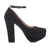 Sapato Boneca Meia Pata Camurça Preto Salto Alto Grosso Linda e Super Confortável - comprar online