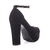 Sapato Boneca Meia Pata Camurça Preto Salto Alto Grosso Linda e Super Confortável - comprar online