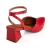 Scarpin Feminino Vermelho Salto Bloco Geométrico Linha Confort Luxo - loja online