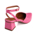 Scarpin Feminino Rosa Salto Bloco Geométrico Linha Confort Luxo - loja online