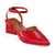 Scarpin Feminino Vermelho Salto Bloco Geométrico Linha Confort Luxo na internet