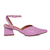 Scarpin Feminino Lilás Salto Bloco Geométrico Linha Confort Luxo