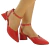 Scarpin Feminino Vermelho Salto Bloco Geométrico Linha Confort Luxo