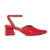 Scarpin Feminino Vermelho Salto Bloco Geométrico Linha Confort Luxo - comprar online